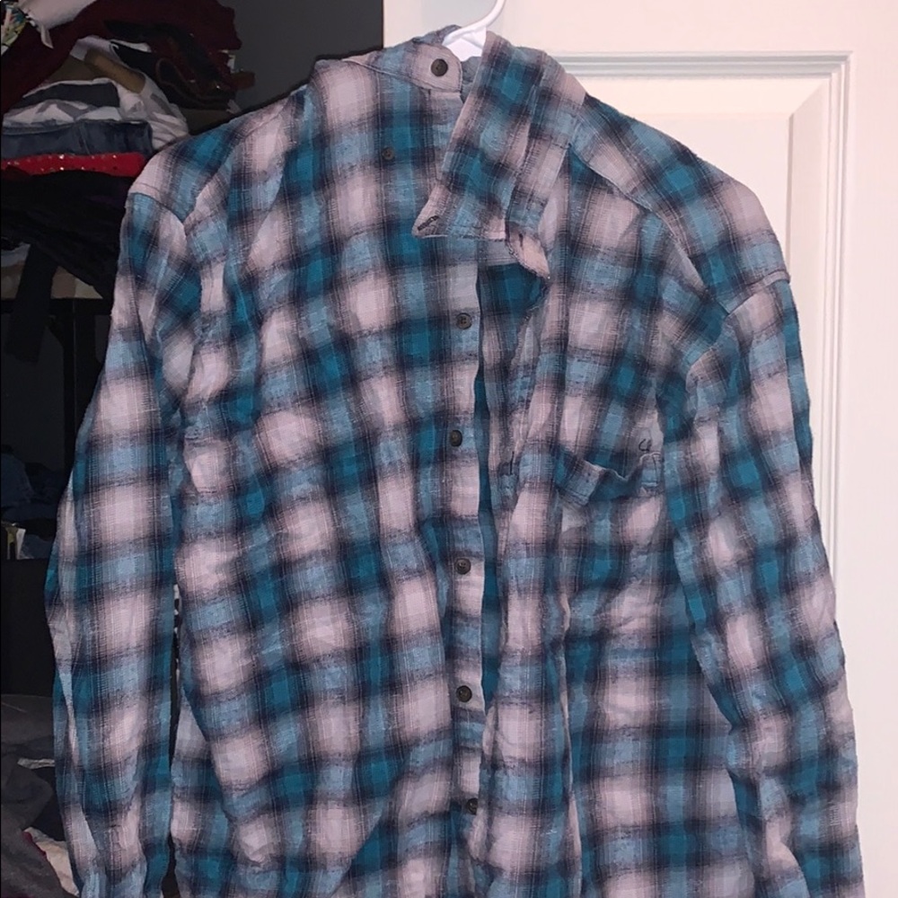 blue and black flannel